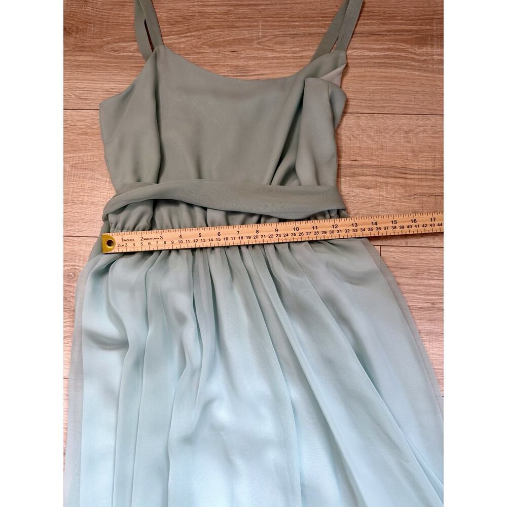 Jack Bryan Seafoam Chiffon Maxi Dress w/ Beaded Sheer Jacket – Size 10 - Picture 10 of 15